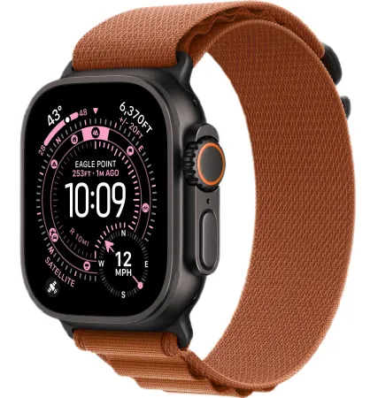 Apple Watch Ultra 3 49 мм, Black Titanium Terracotta Alpine Loop M