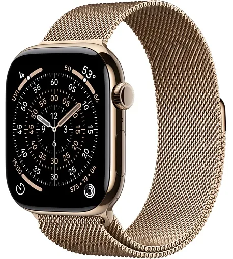 Apple Watch Series 11 46 мм, Gold Titanium Case Gold Milanese Loop, S/M