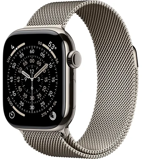 Apple Watch Series 11 46 мм, Natural Titanium Case Natural Milanese Loop, S/M