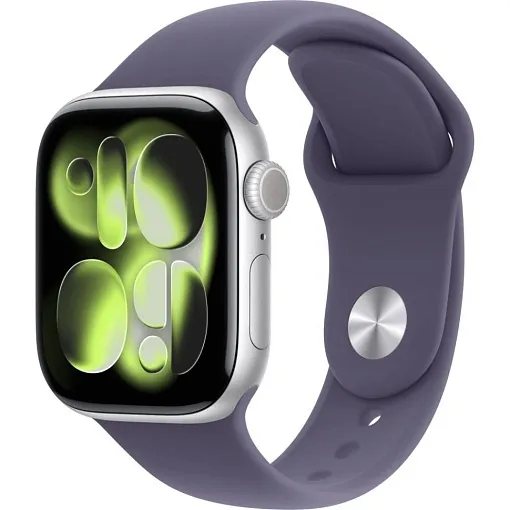 Apple Watch Series 11 46 мм, S/M 130-200 мм, Silver Aluminium Case Purple Fog Sport Band