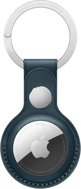 Apple AirTag Leather Key Ring MHJ23, Baltic Blue, синий