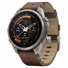 Умные часы Garmin Fenix 9 Pro, 47 мм, AMOLED Titanium Walnut Leather Band
