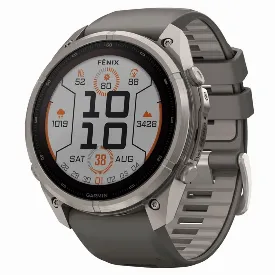 Умные часы Garmin Fenix 9 Pro, 47 мм, Solar Titanium Pebble Gray / Silver Gray