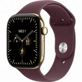 Умные часы Apple Watch Series 12 46 мм, Radiant Gold Titanium, Burgundy Sport Band, M/L