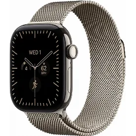 Умные часы Apple Watch Series 12 46 мм, Natural Titanium, Natural Milanese Loop, S/M