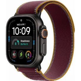Часы Apple Watch Ultra 4 49 мм, Black Titanium Burgundy Trail Loop (S/M)