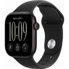 Умные часы Apple Watch Series 12 42 мм, GPS, Black Aluminum, Black Sport Band, S/M