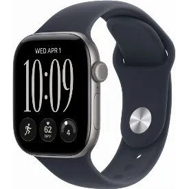 Умные часы Apple Watch Series 12 46 мм, GPS, Space Gray Aluminum, Navy Blue Sport Band, S/M