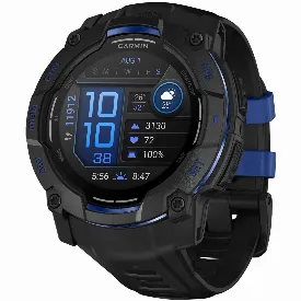 Умные часы Garmin Instinct 3, 50 мм, AMOLED, Black/Bolt Blue, синий