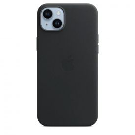 Чехол iPhone 14 Plus Leather Case, Midnight, темная ночь MPP93