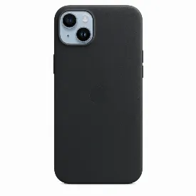 Чехол iPhone 14 Plus Leather Case, Midnight, темная ночь MPP93