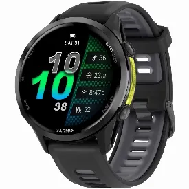 Умные часы Garmin Forerunner 970, Carbon Grey DLC Titanium Black/Translucent Whitestone