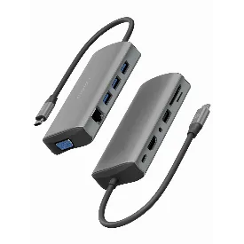 Адаптер EnergEA AluHUB Max 11-in-1 USB-C 100W, серый
