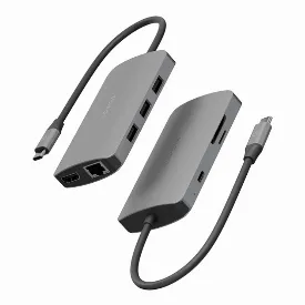 Адаптер EnergEA AluHUB HD Pro2 8-in-1 USB-C 100W, серый