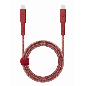 Кабель EnergEA Flow USB 2.0, USB-C to USB-C 480MBPS, 240W 1.5м, красный
