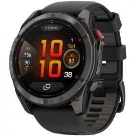 Умные часы Garmin Fenix 8 Pro, 51 мм, AMOLED Sapphire Carbon Gray DLC Titanium Black/Pebble Gray