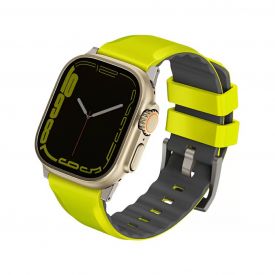 Ремешок Uniq LINUS Airosoft silicone для Apple Watch 49/45/44/42 мм, Lime, желтый