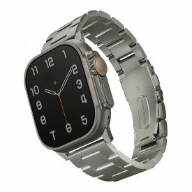Ремешок Uniq OSTA для Apple Watch 49/45/44/42 мм, Titanium, серебристый