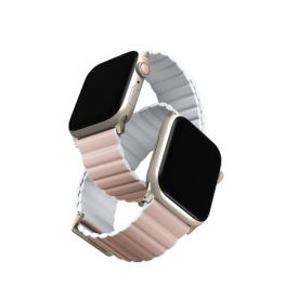 Ремешок Uniq Revix Premium Edition для Apple Watch 49/45/44/42 мм, Pink/White, розовый/белый