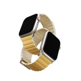 Ремешок Uniq Revix Premium Edition для Apple Watch 49/45/44/42 мм, Yellow/Ivory, желтый/бежевый