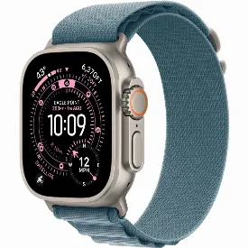 Часы Apple Watch Ultra 3 49 мм, Natural Titanium Light Blue Alpine Loop M