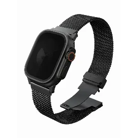 Ремешок Uniq Dante PRO Strap Mesh Steel для Apple Watch 49/45/44/42 мм, Graphite Black, черный