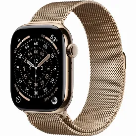 Умные часы Apple Watch Series 11 42 мм, Gold Titanium Case Gold Milanese Loop