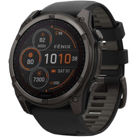 Умные часы Garmin Fenix 8, 51 мм, Solar Sapphire Carbon Gray DLC Titanium Black / Pebble Gray, черный