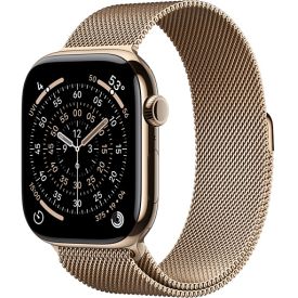 Умные часы Apple Watch Series 11 46 мм, Gold Titanium Case Gold Milanese Loop, M/L