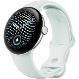 Смарт-часы Google Pixel Watch 5 45 mm WiFi, Polished Silver/Fog, Голубой