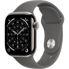 Умные часы Apple Watch Series 11 42 мм, M/L 140-245 мм, Natural Titanium Case Stone Gray Sport Band