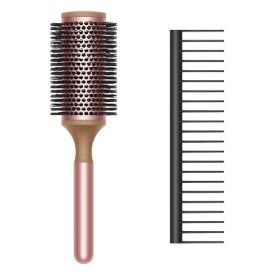 Набор расчесок Dyson roll brush + brush (2 расчески), Black Rose, Черный/Розовый
