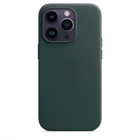 Чехол iPhone 14 Pro Leather Case, Forest Green, зеленый
