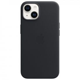 Чехол iPhone 14 Plus  Leather Case, Midnight, черный