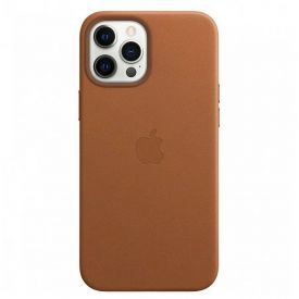 Чехол Apple iPhone 12 Pro Max Leather Case, Saddle Brown, коричневый