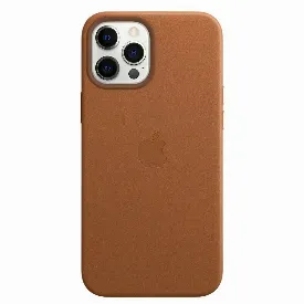 Чехол Apple iPhone 12 Pro Max Leather MagSafe MHKL3, Saddle Brown, Золотисто-коричневый