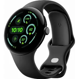 Умные часы Google Pixel Watch 3 45 мм, Wi-Fi, Matte Black Aluminum Case / Obsidian Active Band