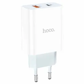 Сетевое зарядное устройство HOCO QC3.0+TypeC 20W C97A, White, белый