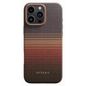 Чехол 16 Pro Max Pitaka Military-Grade Protective Case, Sunset, коричневый