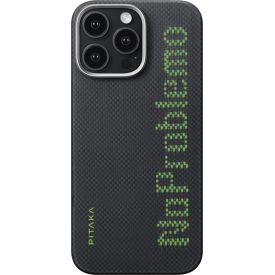 Чехол 16 Pro Pitaka Aries Tactile Woven case, NoProblemo, черный/зеленый