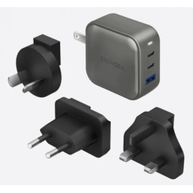 Сетевое зарядное устройство EnergEA TravelWorld GaN66 2C1A, PD, PPS, QC3.0, 66W, Gunmetal, металлический