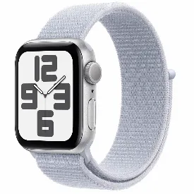 Смарт-часы Apple Watch SE (2024) GPS 44 мм, Sport Loop, Silver/Blue Cloud, Серебристый/Голубое облако