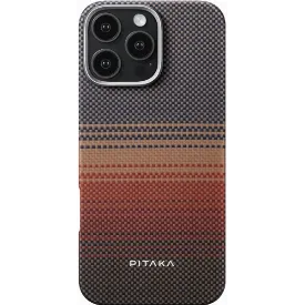 Чехол 16 Pro Max Pitaka Tactile Woven case, Sunset, коричневый