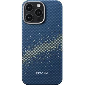 Чехол 16 Pro Max Pitaka StarPeak Tactile Woven Case, Milky Way Galaxy, синий