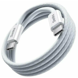 Кабель плетеный Benks D46 USB-C to USB-C, 480 Mbps, 60W, 2 м, White, белый