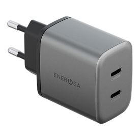 Сетевое зарядное устройство EnergEA AmpCharge GaN45 2C, PD, PPS, QC3.0, 45W, Gunmetal, металлический