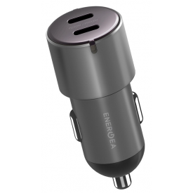 Автомобильное зарядное устройство EnergEa AluDrive D60, USB-C + USB-С, 66 Вт, Gunmetal, металлический