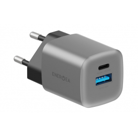 Сетевое зарядное устройство EnergEA AmpCharge GaN35 1C1A , PD, QC3.0, 35W, Gunmetal, металлический