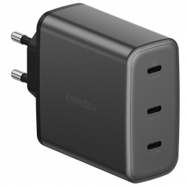 Сетевое зарядное устройство EnergEA AmpCharge GaN100 3C, PD, PPS, QC3.0, 100W, Gunmetal, металлический