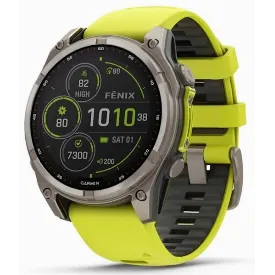 Умные часы Garmin Fenix 8, 51 мм, Amoled, Sapphire Titanium, желтый/графит
